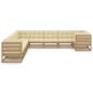 Preview: 10-tlg. Garten-Lounge-Set mit Kissen Honigbraun Massivholz