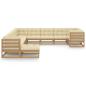 Preview: 11-tlg. Garten-Lounge-Set mit Kissen Honigbraun Massivholz