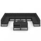 Preview: 13-tlg. Garten-Lounge-Set mit Kissen Schwarz Massivholz Kiefer