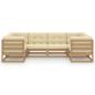 Preview: 6-tlg Garten-Lounge-Set mit Kissen Honigbraun Massivholz Kiefer