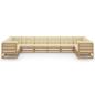Preview: 10-tlg. Garten-Lounge-Set mit Kissen Honigbraun Massivholz