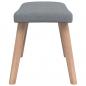 Preview: Relaxsessel mit Hocker Hellgrau Stoff