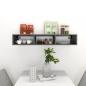 Preview: ARDEBO.de - Wandregal Hochglanz-Grau 102x30x17 cm Holzwerkstoff