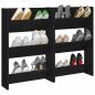 Preview: Wand-Schuhschränke 2 Stk. Schwarz 60x18x90 cm Holzwerkstoff