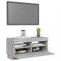 Preview: TV-Schrank mit LED-Beleuchtung Betongrau 80x35x40 cm