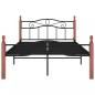 Preview: Bettgestell Schwarz Metall und Massivholz Eiche 120x200 cm