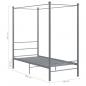 Preview: Himmelbett Grau Metall 90x200 cm