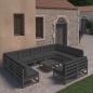 Preview: ARDEBO.de - 12-tlg. Garten-Lounge-Set mit Kissen Schwarz Massivholz Kiefer