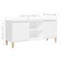 Preview: TV-Schrank mit Massivholz-Beinen Weiß 103,5x30x50 cm