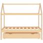 Preview: Kinderbett mit Schublade Massivholz Kiefer 80x160 cm