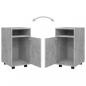 Preview: Beistellschrank mit Rollen Betongrau 33x38x60 cm Holzwerkstoff
