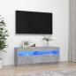 Preview: ARDEBO.de - TV-Schrank mit LED-Beleuchtung Betongrau 100x35x40 cm