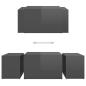 Preview: 3-tlg. Satztisch-Set Hochglanz-Grau 60x60x38 cm