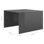 Preview: 3-tlg. Satztisch-Set Hochglanz-Grau 60x60x38 cm