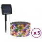 Preview: Solar-Lichterketten 5 Stk. 5x200 LED Mehrfarbig Innen Außen