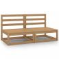 Preview: ARDEBO.de - Garten-Mittelsofas 2 Stk. Honigbraun Massivholz Kiefer