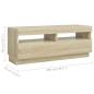 Preview: TV-Schrank mit LED-Leuchten Sonoma-Eiche 200x35x40 cm