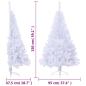 Preview: Künstlicher Halb-Weihnachtsbaum mit Ständer Weiß 150 cm PVC