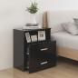 Preview: Nachttisch Schwarz 50x32x60 cm