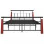 Preview: Bettgestell Metall und Massivholz Eiche 140x200 cm
