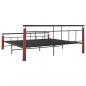 Preview: Bettgestell Metall und Massivholz Eiche 200x200 cm