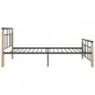 Preview: Bettgestell Metall und Massivholz Eiche 100x200 cm