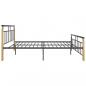 Preview: Bettgestell Metall und Massivholz Eiche 140x200 cm