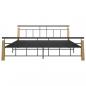 Preview: Bettgestell Metall und Massivholz Eiche 200x200 cm