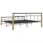 Preview: Bettgestell Metall und Massivholz Eiche 200x200 cm