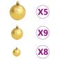 Preview: Künstlicher Weihnachtsbaum mit Beleuchtung & Kugeln Weiß 120 cm