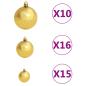 Preview: Künstlicher Weihnachtsbaum mit Beleuchtung & Kugeln Weiß 240 cm