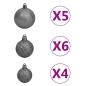 Preview: Künstlicher Weihnachtsbaum mit Beleuchtung & Kugeln Weiß 150 cm