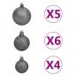 Preview: Künstlicher Weihnachtsbaum mit Beleuchtung & Kugeln Weiß 180 cm