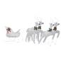 Preview: LED-Rentier Schlitten Weihnachtsdeko 100 LEDs Outdoor Silbern