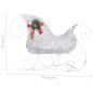 Preview: LED-Rentier Schlitten Weihnachtsdeko 100 LEDs Outdoor Silbern