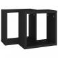 Preview: Würfelregale 2 Stk. Schwarz 30x15x30 cm