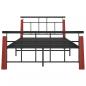 Preview: Bettgestell Metall und Massivholz Eiche 120x200 cm