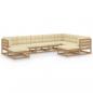 Preview: 9-tlg Garten-Lounge-Set mit Kissen Honigbraun Massivholz Kiefer