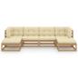 Preview: 6-tlg Garten-Lounge-Set mit Kissen Honigbraun Massivholz Kiefer