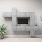 Preview: ARDEBO.de - 10-tlg. TV-Schrank-Set Betongrau Holzwerkstoff