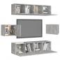 Preview: 6-tlg. TV-Schrank-Set Betongrau Holzwerkstoff