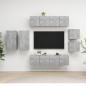 Preview: ARDEBO.de - 8-tlg. TV-Schrank-Set Betongrau Holzwerkstoff