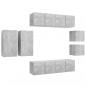 Preview: 8-tlg. TV-Schrank-Set Betongrau Holzwerkstoff