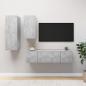 Preview: ARDEBO.de - 4-tlg. TV-Schrank-Set Betongrau Holzwerkstoff