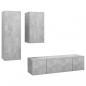 Preview: 4-tlg. TV-Schrank-Set Betongrau Holzwerkstoff