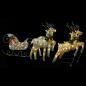 Preview: ARDEBO.de - LED-Rentier mit Schlitten Weihnachtsdeko 100 LEDs Outdoor Gold