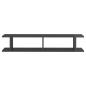 Preview: ARDEBO.de - Wandregale 2 Stk. Hochglanz-Grau 105x18x20 cm Holzwerkstoff