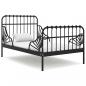 Preview: ARDEBO.de - Ausziehbett Schwarz Metall 80x130/200 cm
