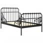 Preview: Ausziehbett Schwarz Metall 80x130/200 cm
