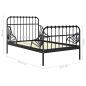 Preview: Ausziehbett Schwarz Metall 80x130/200 cm